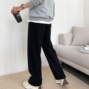 세상편한 여성 와이드 밴딩 팬츠 슬랙스 일자핏 바지