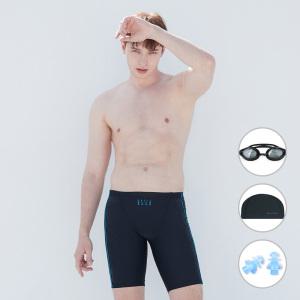 [4종세트] 베이직엘르 남성 5부 실내수영복 BEZ-V401K