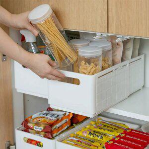 1 +  1길이조절 정리함 리빙박스 펜트리 수납함 수납정리함 바구니 다용도 바스켓