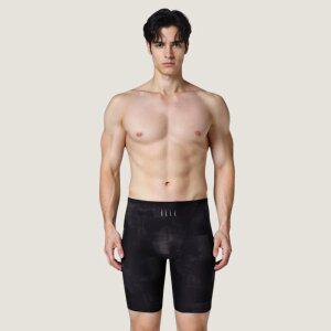 베이직엘르 남성 블랙 5부 사각 패턴 실내수영복 BEZ-Z401K