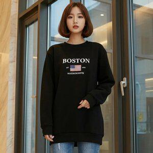 기모롱티 여성롱티 맨투맨 원피스 롱티셔츠여성 기모맨투맨