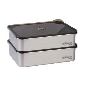 스텐락 스마트에어홀 밀폐 바트 스텐 밧드 트레이 M (3,400ml) 2p세트