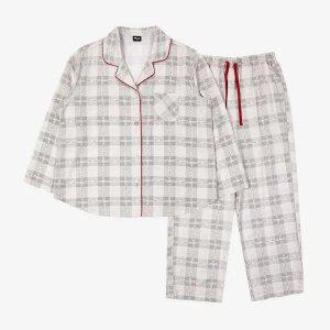 [휠라 언더웨어] 홀리데이 체크나염 여성 파자마 (FI4PJG1443F_OTL)
