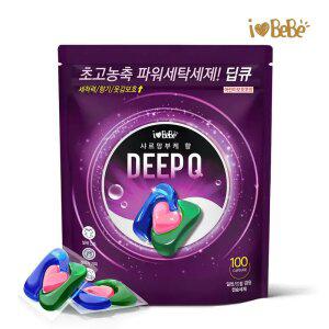 아이러브베베 딥큐 캡슐세제 샤르망부케 100개입 3in1/대용량/실내건조/드럼 일반 겸용
