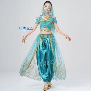 티류으스 할로윈 알라딘 자스민 공주 옷 코스튬 코스프레 졸사옷 졸업사진 상하의 그린