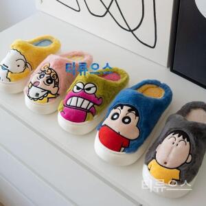 폭신폭신 귀여운 짱구 키높이 여성요 털 실내화 사무실 슬리퍼 티류으스