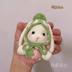 완성품 니트 애착인형 키링 열쇠고리 토끼인형 걸이 손뜨개질 키홀더 티류으스