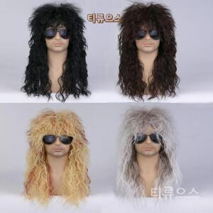 붙임머리 피스 거지 가발 긴 곱슬 머리 할로윈 무대 헤어 미친 풀 헤드 세트 티류으스