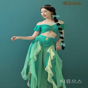 인도 재스민 자스민 공주 할로윈 의상 코스튬 코스프레 알라딘공주 밸리댄스복 티류으