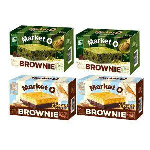 오리온 마켓오 브라우니 말차, 12입, 2개 + 크림치즈 브라우니 12입,2개