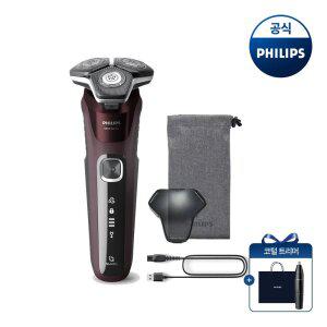 PHILIPS 필립스 SkinIQ 5000 시리즈 전기면도기 버건디 레드 S5881/12 + 쇼핑백/코털트