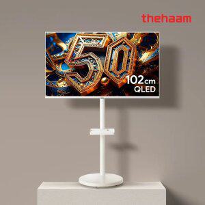 더함 삼탠바이미 40인치 구글5.0 IPS패널 화이트 TV NA401QLED+라이트스탠드 패키지