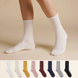 삭피엔스 8켤레 20cm 프리미엄 여자 골지 긴목 장목 양말