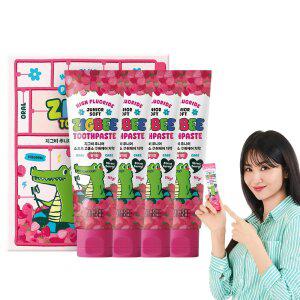 [자연유래 99%] 지.그.비 대용량 고불소 구취제거 주니어 어린이치약 딸기향 117g 4개