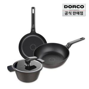 [즉시할인30%] 도루코 뉴캐스트 초콜릿 IH 주물팬 3종세트 (프라이팬 24cm+궁중팬 28c