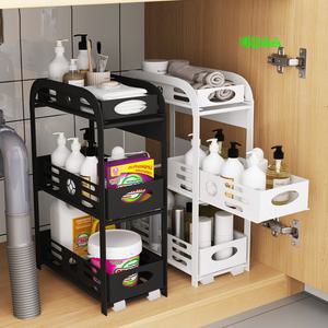 주방선반 싱크대 2단 슬라이딩 슬림 선반 양념통 레일 인출식 양념장 하부장 정리 티류