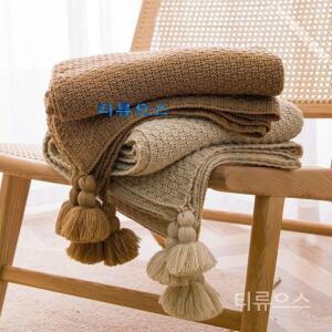 북유럽 소파 블랭킷 거실 면 꽈배기 니트 담요 베드러너 블랑켓 90x150cm 티류으스