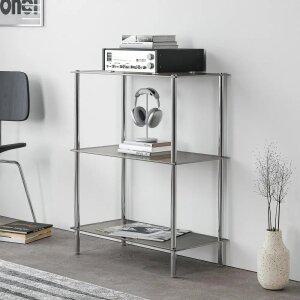 KM-S6003G 모듈 스테인리스 유리 3단 선반 수납장 인테리어 진열 수납 장식장