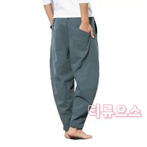 남성 개량 한복 여름 면마 통바지 빅사이즈 조거 팬츠 티류으스