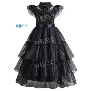 웬즈데이  원피스 가발 아담스패밀리 코스프레 파티복 할로윈 블랙원피스 졸업사진 코