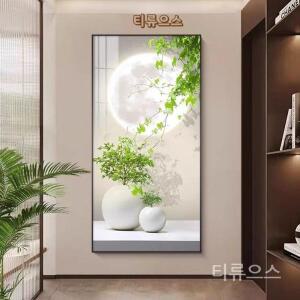 보석십자수 달항아리 백자 보름달 풍수 재물 건강과행운 구슬붙이기 도안 45x70 티류으