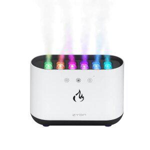 물멍 무드등 멜로디 초음파 미니 가습기 벽난로조명 화이트 ZY-HRM500