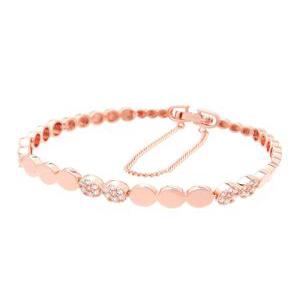 엘라이나 / 14Kgp 로즈골드 여자 여름 패션 데일리 레이어드 뱅글 체인 예쁜 우정 팔찌