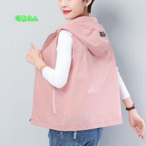 여자 여름 조끼 쿨 선풍기 냉풍조끼 후드집업 작업 베스트 티류으스