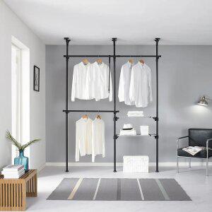 [오늘출발] 5단 선반 행거 EFB-305W 플랫 고정식 폭조절 드레스룸 행거