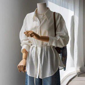 (안나앤플러스) A. 블랑 백스트링 블라우스[셔츠D0723I02] 빅사이즈