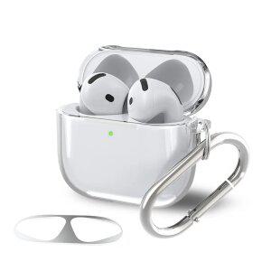 에어팟4 호환 변색방지 케이스 투명 실리콘 커버 키링 철가루 방지 포함