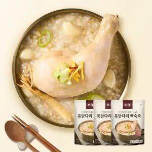 [내일도착] 본죽 통닭다리 백숙죽 600g 3팩