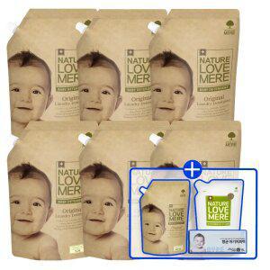 네이쳐러브메레 아기세탁세제 리필형 1300ml 6팩+오리지널향 세제 리필 500ml 1팩+추가