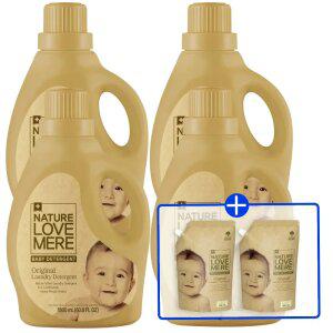 네이쳐러브메레 아기세탁세제 용기형 1800ml 4개+[GIFT]오리지널향 세제 리필 500ml 2