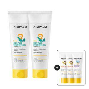 아토팜 키즈 시카 알로에 수딩젤 250ml 2개 +[증정] 허니로션20ml+x2개+2in1샴푸20ml