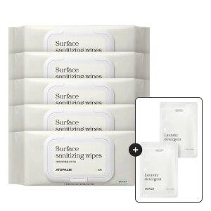 [총250매]아토팜 유아용품 세정 티슈50매* 5개+[증정]세탁세제20mlx2개