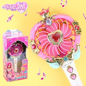 시크릿쥬쥬 USB 쥬얼리 요술봉 선풍기 3단풍속 저소음 강풍 휴대용 어린이 캐릭터 선풍