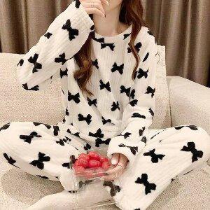 쉬블림로브 (상의+하의) 여성 극세사 패턴 수면잠옷 GWD0007