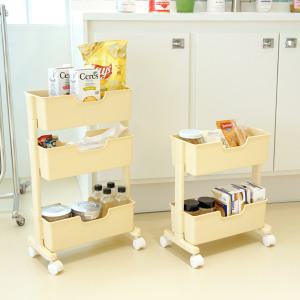 보노하우스 로만 슬림 트롤리 2단 이동식 틈새 선반 국내생산 국내원료 다용도 수납 정