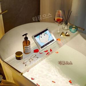 아크릴 호텔 반신욕 테이블 욕조 트레이 덮개 거치대 70cm 티류으스