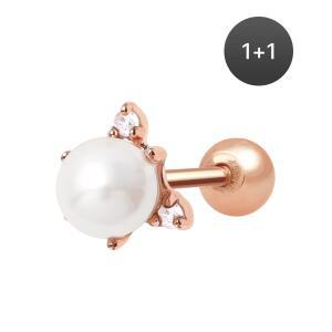 14K 골드필드핀 모노진주 여성 데일리 패션 심플 피어싱 1+1