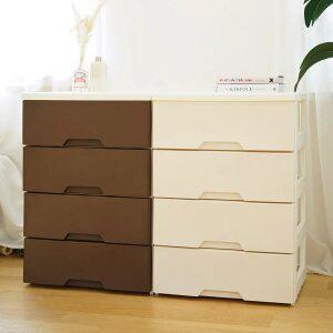 보노하우스 러쉬그레인 플라스틱 와이드 서랍장 4단