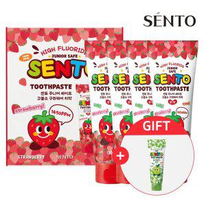 주.니어 구취케어 고.불소 어린이치약 딸기향 120g 4개+사과향1개