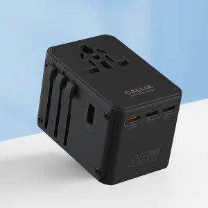 칼리아 해외 여행용 멀티 어댑터 초고속 충전기 C타입 2500W 블랙
