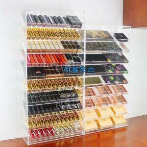 아크릴 립스틱 진열대 정리함 메이크업 투명 화장품 섀도우 파우더 쿠션 선반 티류으스