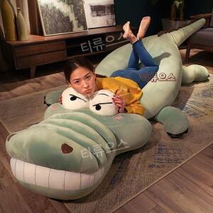 대형 악어 바디필로우 인형 베개 침대 쿠션 선물 안고자는 모찌 티류으스