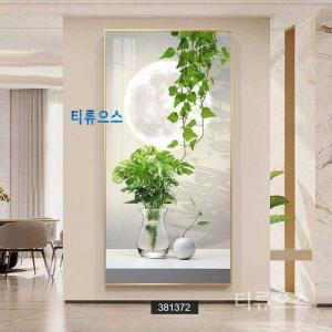 보석십자수 달항아리 백자 도자기 보름달 하얀꽃 3D 비즈 구슬십자수 대형 도안 티류으