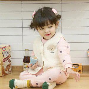 [그린베베] 영유아 겨울용_포포 보아퍼 조끼/유아수면조끼/아기옷/외출복/실내복/신생