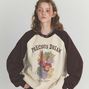 프레셔스 레글런 스웨트셔츠 베이지브라운