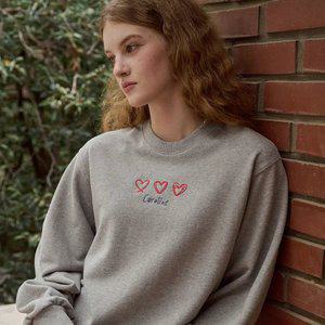 카롤라인 체인 자수 스웨트셔츠 그레이